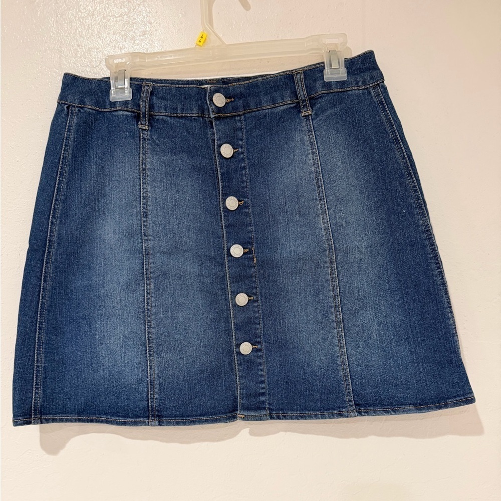 Mossimo Supply Co Blue Cotton A-Line Mini Denim Skirt size 12